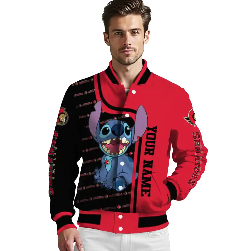 customized ottawa senators stitch laughing red varsity jacket high quality customized ottawa senators stitch laughing red varsity jacket high quality