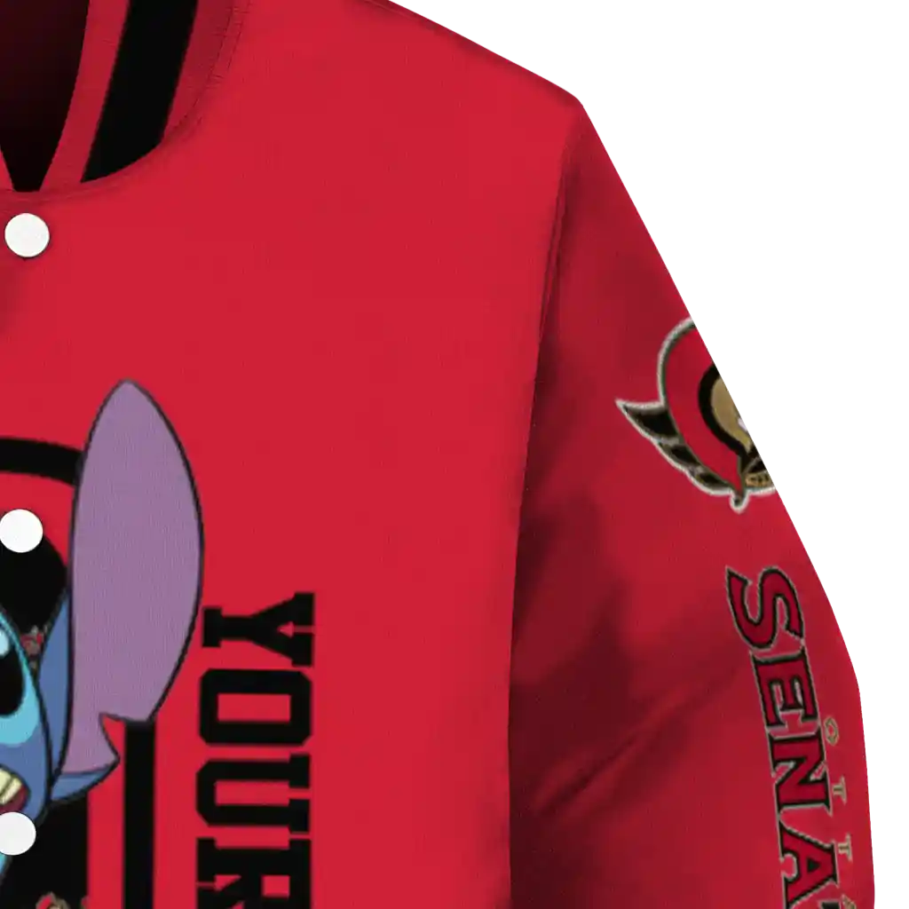 customized ottawa senators stitch laughing red varsity jacket premium grade customized ottawa senators stitch laughing red varsity jacket premium grade