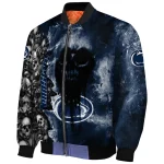 customized penn state nittany lions skull cluster blue bomber jacket best selling