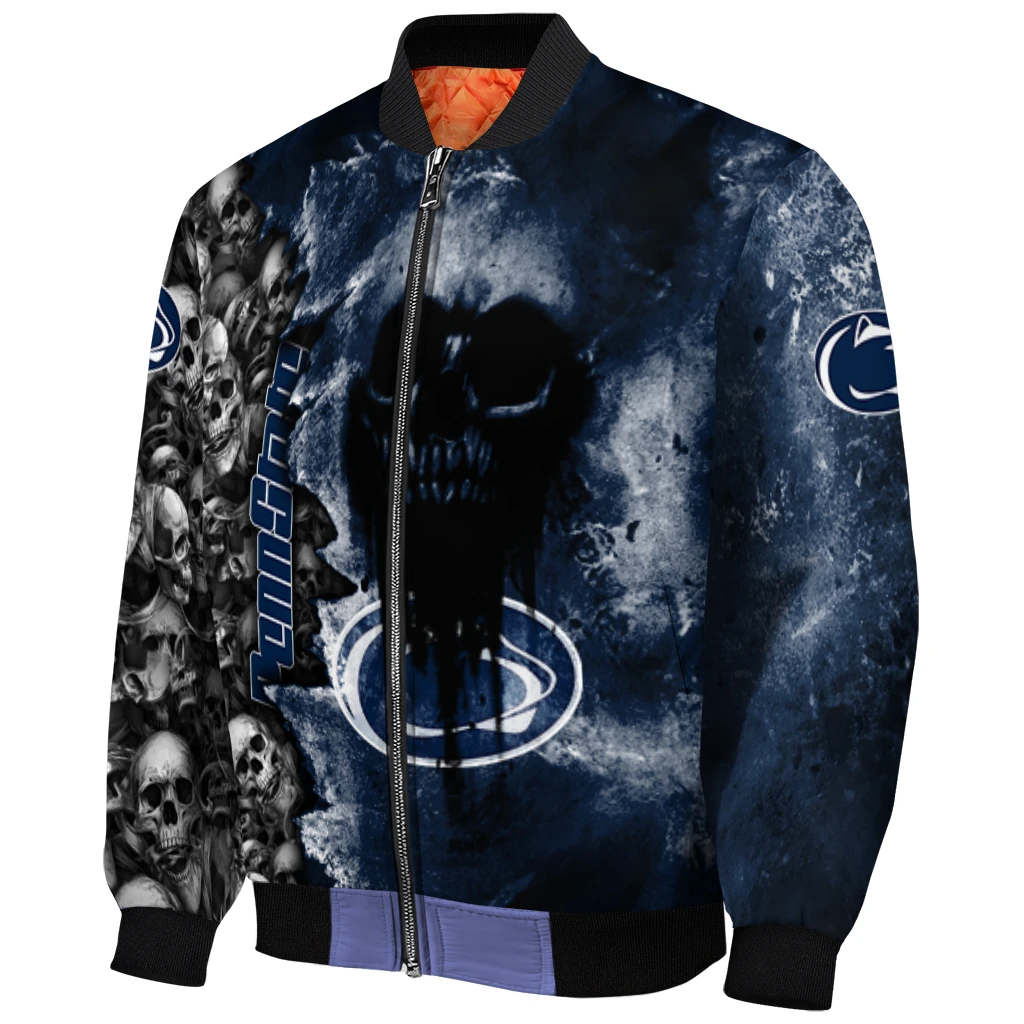customized penn state nittany lions skull cluster blue bomber jacket fashion forward customized penn state nittany lions skull cluster blue bomber jacket fashion forward