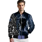 customized penn state nittany lions skull cluster blue bomber jacket best selling
