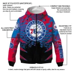 customized philadelphia 76ers brick motion blue black windbreaker jacket best selling