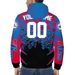 customized philadelphia 76ers brick motion blue black windbreaker jacket best selling