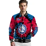 customized philadelphia 76ers burst splatter blue varsity jacket best selling