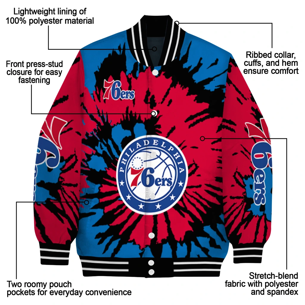 customized philadelphia 76ers burst splatter blue varsity jacket new arrival customized philadelphia 76ers burst splatter blue varsity jacket new arrival