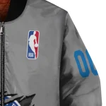 customized philadelphia 76ers claw accent grey bomber jacket best selling