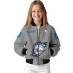 customized philadelphia 76ers claw accent grey bomber jacket best selling