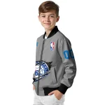 customized philadelphia 76ers claw accent grey bomber jacket best selling