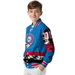customized philadelphia 76ers skull emblem blue black varsity jacket best selling