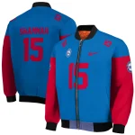 customized philadelphia 76ers team patch blue bomber jacket best selling