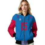 customized philadelphia 76ers team patch blue bomber jacket best selling