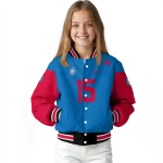 customized philadelphia 76ers team patch blue varsity jacket best selling