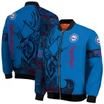 customized philadelphia 76ers tribal deer art blue bomber jacket best selling