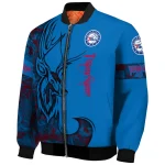 customized philadelphia 76ers tribal deer art blue bomber jacket best selling
