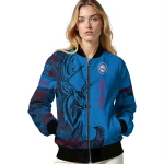 customized philadelphia 76ers tribal deer art blue bomber jacket best selling