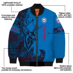 customized philadelphia 76ers tribal deer art blue bomber jacket best selling