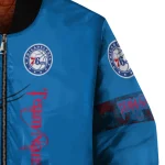 customized philadelphia 76ers tribal deer art blue bomber jacket best selling