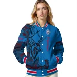 customized philadelphia 76ers tribal deer art blue varsity jacket best selling