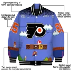 customized philadelphia flyers mario blocks blue black varsity jacket best selling