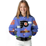 customized philadelphia flyers mario blocks blue black varsity jacket best selling