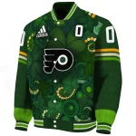 customized philadelphia flyers shamrock vortex green varsity jacket best selling