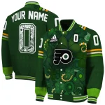 customized philadelphia flyers shamrock vortex green varsity jacket best selling