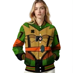 customized philadelphia flyers turtle armor varsity jacket best selling
