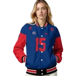 customized philadelphia phillies team patch blue varsity jacket best selling