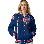 customized philadelphia phillies us flag claws blue varsity jacket best selling