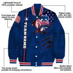 customized philadelphia phillies us flag claws blue varsity jacket best selling