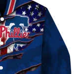 customized philadelphia phillies us flag claws blue varsity jacket best selling