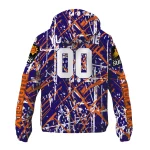 customized phoenix suns brushstroke pattern purple windbreaker jacket best selling