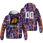 customized phoenix suns brushstroke pattern purple windbreaker jacket best selling