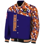 customized phoenix suns camouflage style purple varsity jacket best selling