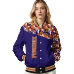 customized phoenix suns camouflage style purple varsity jacket best selling