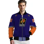 customized phoenix suns chevron style purple bomber jacket best selling