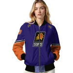 customized phoenix suns chevron style purple bomber jacket best selling
