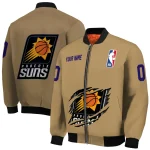 customized phoenix suns claw opening beige bomber jacket best selling
