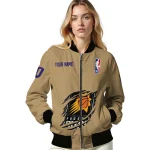 customized phoenix suns claw opening beige bomber jacket best selling