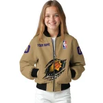 customized phoenix suns claw opening beige bomber jacket best selling