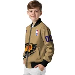 customized phoenix suns claw opening beige bomber jacket best selling
