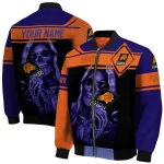 customized phoenix suns reaper hands purple black bomber jacket best selling