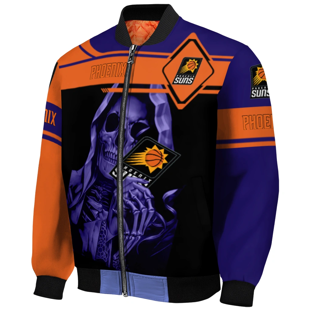 customized phoenix suns reaper hands purple black bomber jacket fashion forward customized phoenix suns reaper hands purple black bomber jacket fashion forward