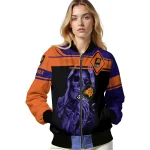 customized phoenix suns reaper hands purple black bomber jacket best selling
