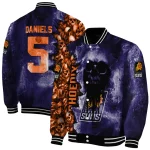 customized phoenix suns skull cluster purple varsity jacket best selling