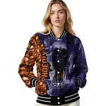 customized phoenix suns skull cluster purple varsity jacket best selling