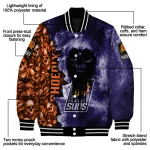 customized phoenix suns skull cluster purple varsity jacket best selling