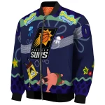 customized phoenix suns spongebob playtime purple blue bomber jacket best selling