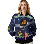 customized phoenix suns spongebob playtime purple blue bomber jacket best selling