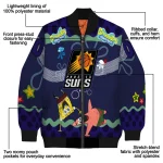 customized phoenix suns spongebob playtime purple blue bomber jacket best selling